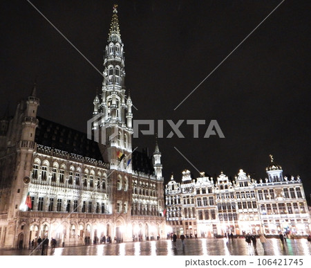 [Belgium] Night view of Grand Place in Brussels 106421745