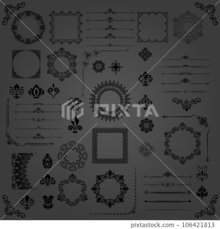 Vintage Big Set of Classic Vector Patterns. Collection of Graphics Vintage Big Set of Classic Vector Patterns. Collection of Graphics 106421813