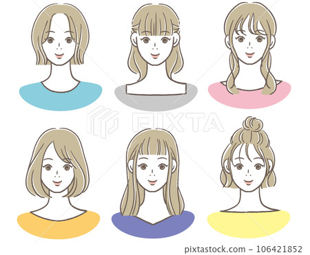 Icon of a smiling woman in her teens to twenties 106421852