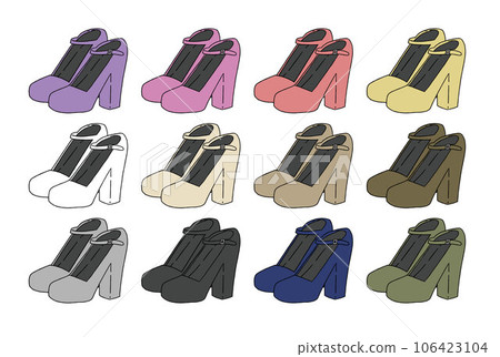 Pumps illustration set Pumps illustration set 106423104