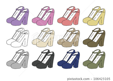Pumps illustration set Pumps illustration set 106423105