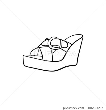 Female slippers simple line design 106423214