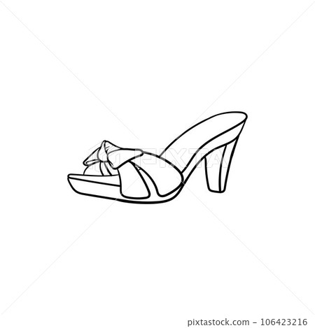 Slippers line women illustration creative design 106423216