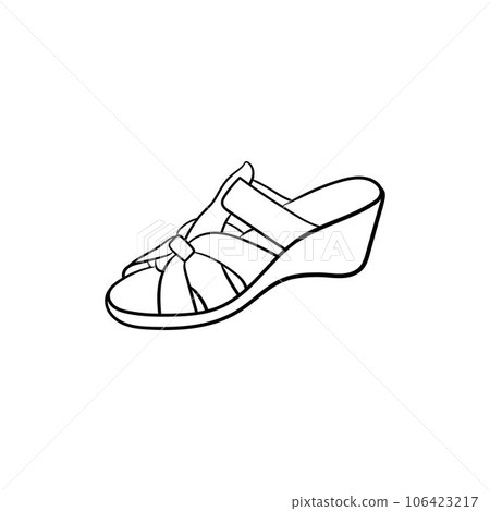 Female slippers line art creative design 106423217