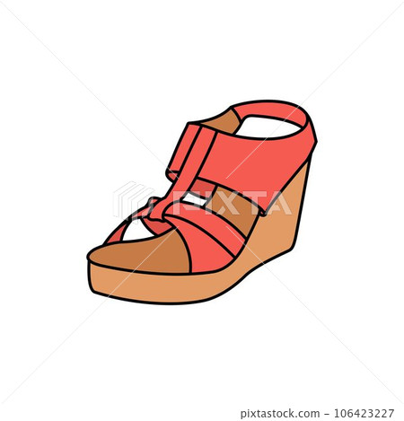 Brown high shoes line art illustration design Brown high shoes line art illustration design 106423227
