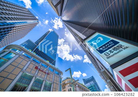 Tokyo cityscape in Japan View of Nihonbashi Station and Nihombashi Takashimaya S.C. 106423282