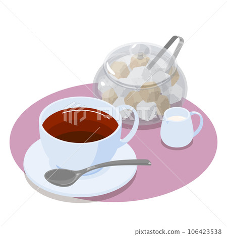 Tea sugar and milk isometric vector illustration Tea sugar and milk isometric vector illustration 106423538