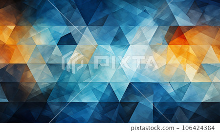 Simple and lively geometric watercolor background with blue tone Simple and lively geometric watercolor background with blue tone 106424384