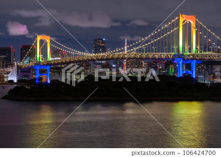 【東京】彩虹橋夜景,彩虹色點亮 【東京】彩虹橋夜景,彩虹色點亮 106424700