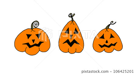 Doodle cartoon pumpkin dark lanterns Doodle cartoon pumpkin dark lanterns 106425201