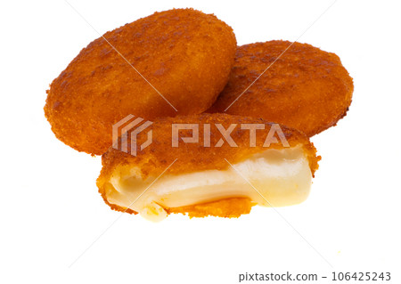 deep-fried breaded cheese isolated 106425243