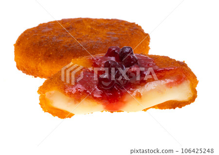 deep-fried breaded cheese isolated 106425248