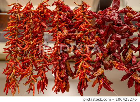 dry red pepper on a string 106425270