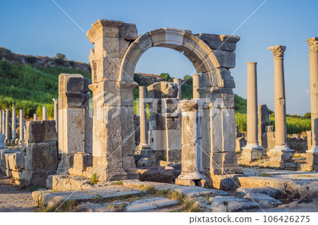 Ruins of the ancient Lycian city Perge located near the Antalya city in Turkey turkiye, GO Everywhere 106426275