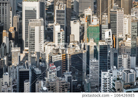 City aerial with skyscraper buildings, Hon Kong 106426985