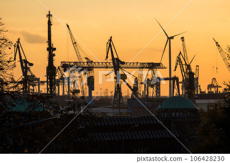 The harbor of Hamburg, Germany The harbor of Hamburg, Germany 106428230