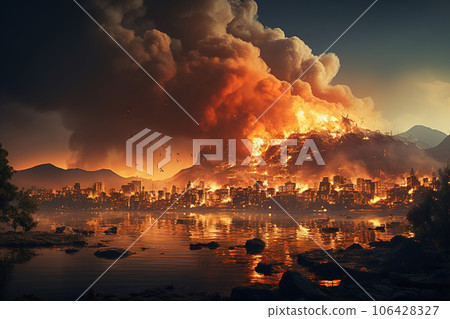 A forest fire on the Hawaiian Islands. A forest fire on the Hawaiian Islands. 106428327