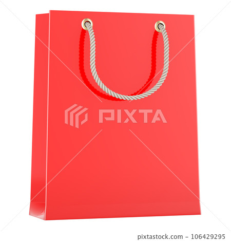 Red shopping bag, 3D rendering 106429295