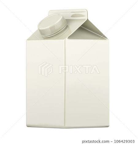 White Pack, blank carton packaging container box with plastic cap. 3D rendering White Pack, blank carton packaging container box with plastic cap. 3D rendering 106429303
