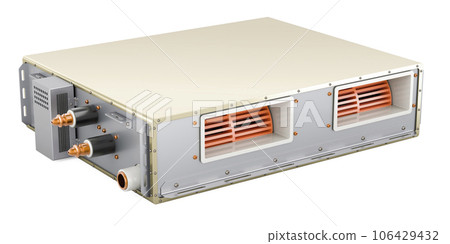 Slim Duct Ceiling Unit. Indoor Unit of Air Conditioner. 3D rendering 106429432