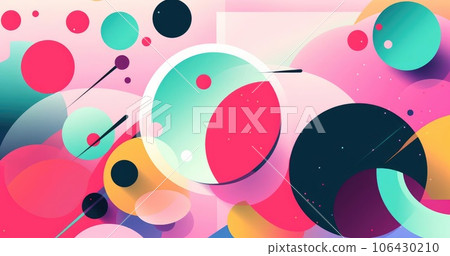 Abstract composition of multi-colored circles 106430210