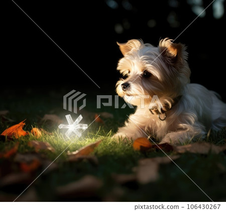 Small domestic dog on the grass Small domestic dog on the grass 106430267