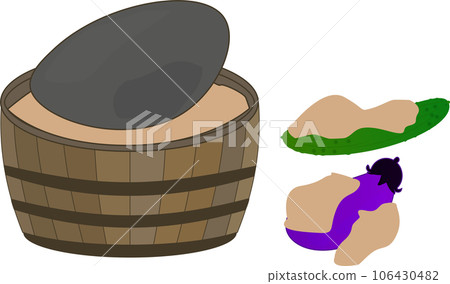 泡菜石、茄子和黃瓜泡菜的插圖 106430482