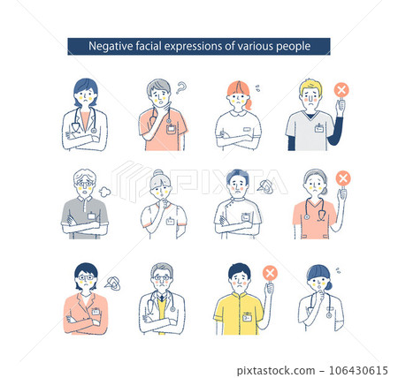 Facial expressions of 12 medical workers MIXi-1 Negative Facial expressions of 12 medical workers MIXi-1 Negative 106430615