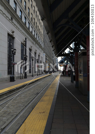 Jersey City, New Jersey, USA, view of Exchange Place light rail station Jersey City, New Jersey, USA, view of Exchange Place light rail station 106430813