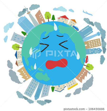 全球變暖和空氣污染圖像說明 全球變暖和空氣污染圖像說明 106430886