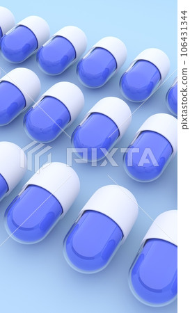 [3DCG] Blue medicine capsule tablet drug 106431344