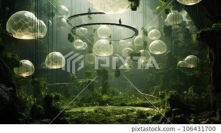 Ethereal Luminescence: Futuristic Jungle Canopy Ethereal Luminescence: Futuristic Jungle Canopy 106431700
