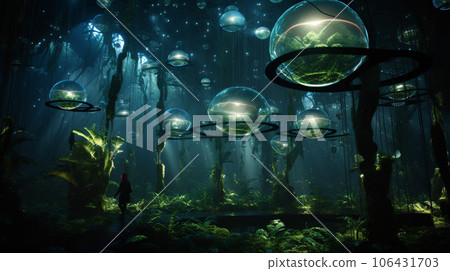 Ethereal Luminescence: Futuristic Jungle Canopy Ethereal Luminescence: Futuristic Jungle Canopy 106431703