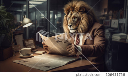 The King's Briefing: Lion in Suit at Tiny Desk 106431736