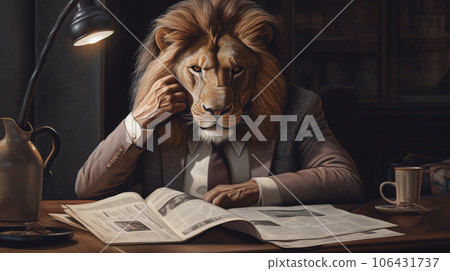 The King's Briefing: Lion in Suit at Tiny Desk 106431737