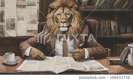 The King's Briefing: Lion in Suit at Tiny Desk 106431738