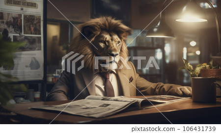 The King's Briefing: Lion in Suit at Tiny Desk 106431739