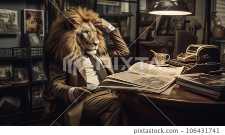The King's Briefing: Lion in Suit at Tiny Desk 106431741