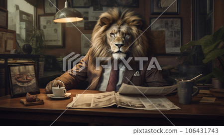 The King's Briefing: Lion in Suit at Tiny Desk 106431743