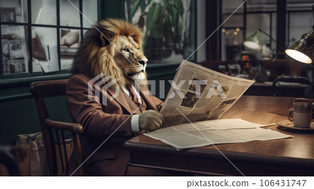 The King's Briefing: Lion in Suit at Tiny Desk 106431747