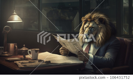 The King's Briefing: Lion in Suit at Tiny Desk 106431752
