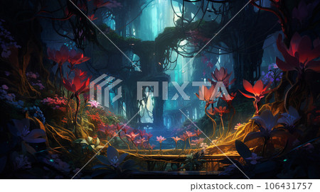 Neon-Blooms: Digital Jungle's Radiant Mechanical Flowers Neon-Blooms: Digital Jungle's Radiant Mechanical Flowers 106431757