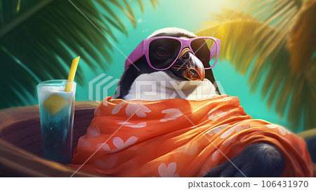 Chillin' Penguin: A Tropical Retreat 106431970