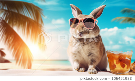 Chillin' Bunny: A Rabbit's Tropical Getaway 106431988