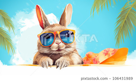 Chillin' Bunny: A Rabbit's Tropical Getaway Chillin' Bunny: A Rabbit's Tropical Getaway 106431989