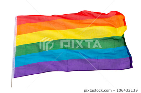 LGBT flag waving on cloudy sky during daytime 106432139