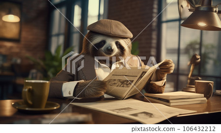 Slothful Elegance: A Dapper Sloth's Morning Routine Slothful Elegance: A Dapper Sloth's Morning Routine 106432212