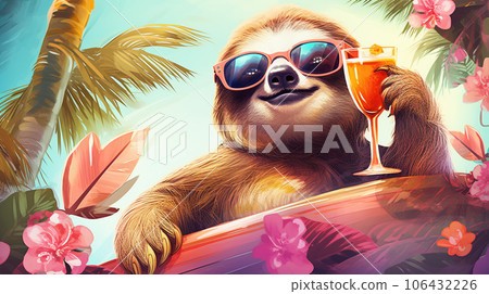 Sunny Sloth Retreat: Chillin' with Shades Sunny Sloth Retreat: Chillin' with Shades 106432226