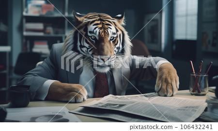 Sartorial Elegance: The Dapper Tiger's Morning Routine Sartorial Elegance: The Dapper Tiger's Morning Routine 106432241