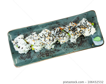 California roll uramaki with salmon and avocado 106432532
